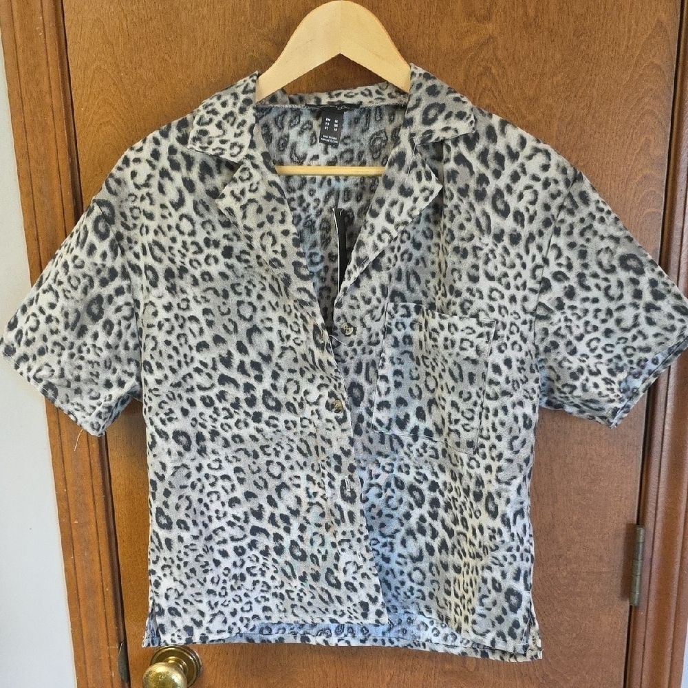 Cheetah Print Polo Top
